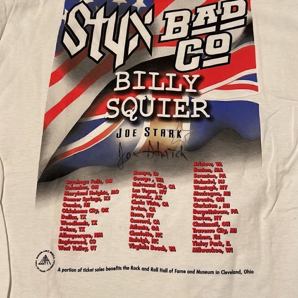 NWOT 2002 szXL Styx Bad Co Billy Squire Joe Stark autographed by Joe Stark - Picture 7 of 12